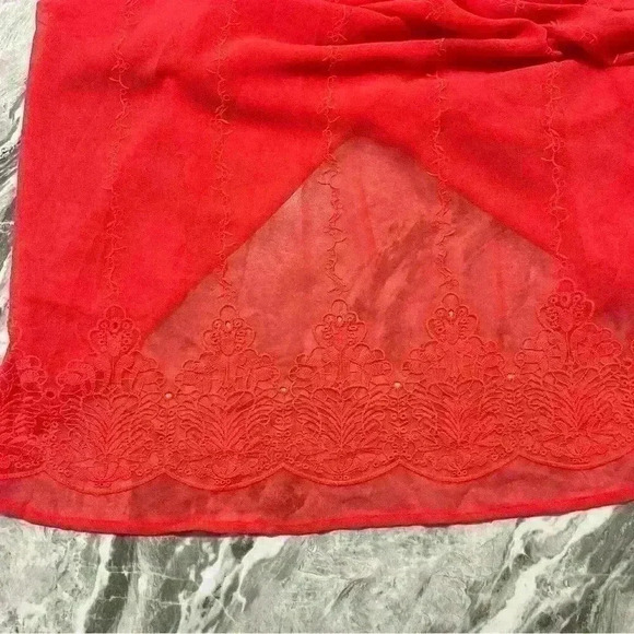 Heart Soul Womens Maxi Dress Size 1X Red Boho Outdoor Spring Summer Embroidery - Picture 8 of 11